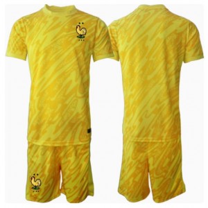 Fotbalové Dres Francie Brankářské Dětské Domácí Oblečení ME 2024 Krátký Rukáv (+ trenýrky)